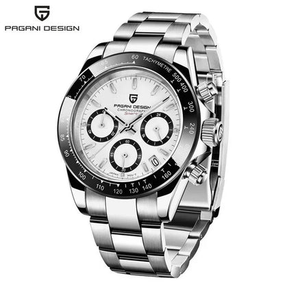PAGANI DESIGN V2 40MM Relógio masculino de quartzo com mostrador meteorito, safira, cronógrafo retro, impermeável para homem