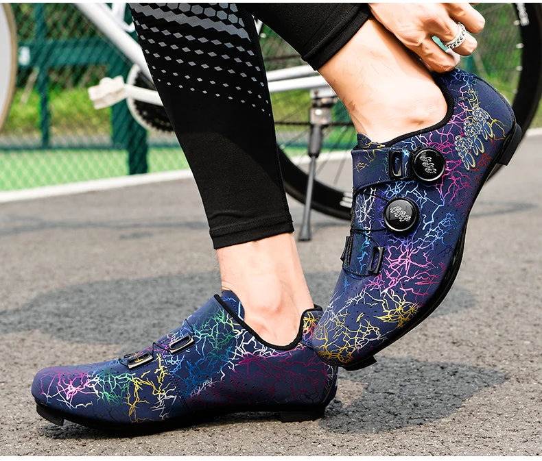 Scarpe da ciclismo professionali per bici da strada da uomo da gara con chiusura automatica, scarpe da ciclismo da donna con tacchetti SPD
