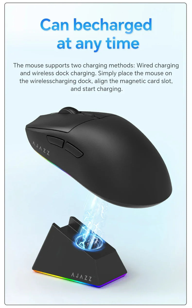 Langaton pelihiiri AJAZZ AJ139 V2 MC/AJ139 PRO, PAW3311/PAW3395-sensori, 12000DPI/26000DPI, 500mAh, Bluetooth-hiiri PC:lle