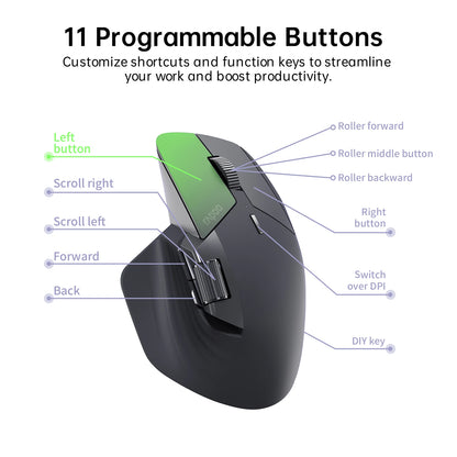 Bezprzewodowa, ergonomiczna mysz Rapoo MT760L/MT760M Multi-mode, akumulatorowa, 4000 DPI, obsługa do 4 urządzeń, Bluetooth