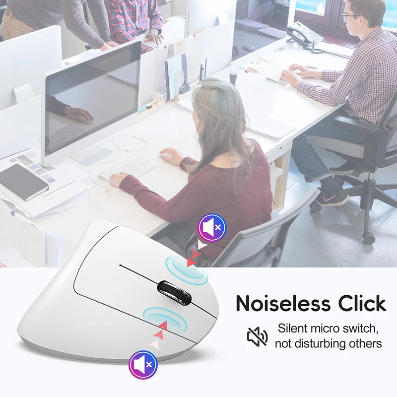 Wireless Mouse Bluetooth Vertical Mouse Dual-Mode Silent Mouse Rechargeable Gaming Mouse For Win Mac OS Laptop Computer Mouse