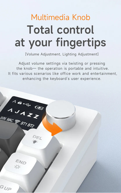 Ajazz AF82 Series 75% Layout Wireless Keyboard with 4000mAh Battery Low Profile Keys Bluetooth Tri-Mode Connectivity  RGB
