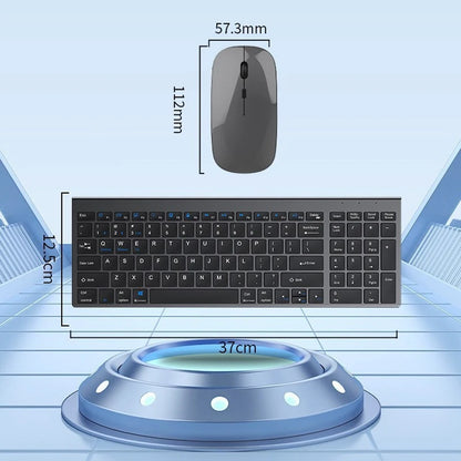 JOMAA Bluetooth&2.4G USB Keyboard and Mouse Set for Laptop Computer ipad Rechargeable Wireless Keyboard and Mouse Combo Slient