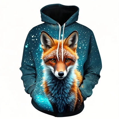 Autumn Fox Animal Graphic 3D Print Hoodies Women Men Fashion Long Sleeve Hooded Sweatshirts Streetwear Pullovers Female Clothing