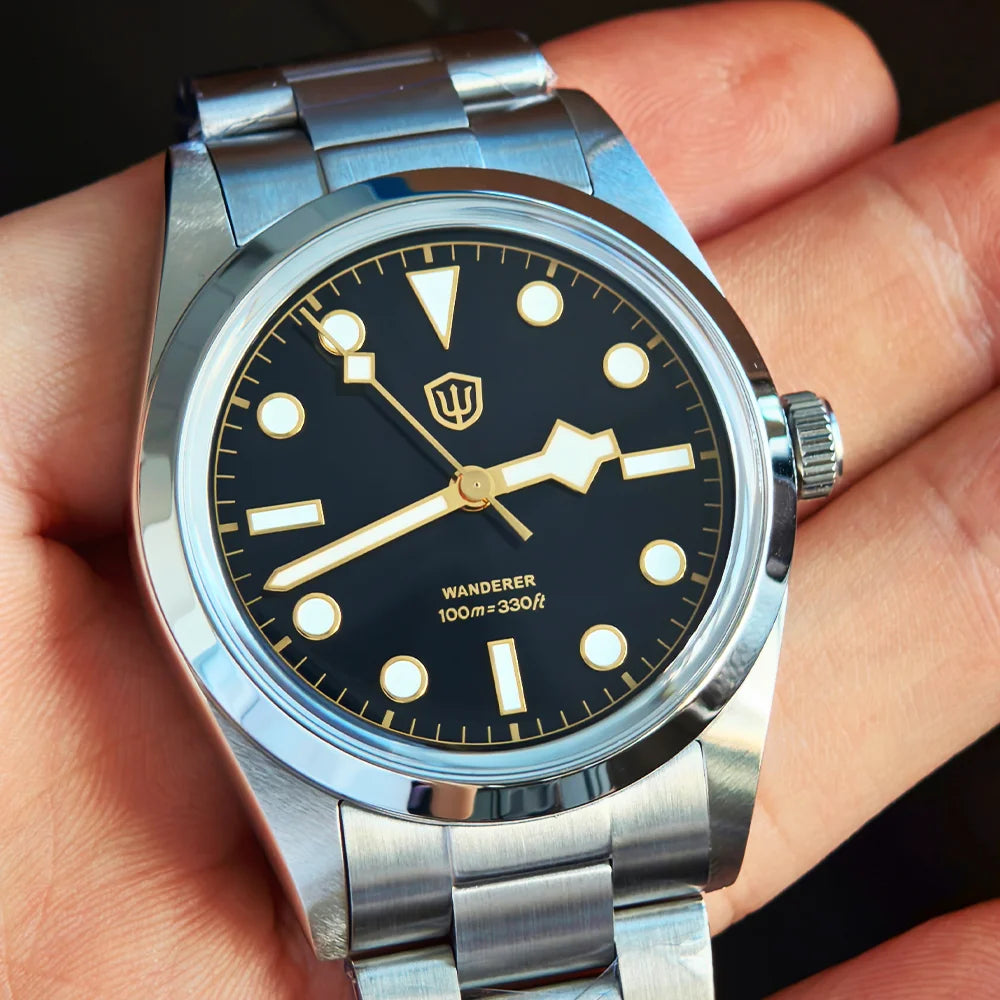 Watchdives WD1016 V3 36Mm VH31 Quartz Watch Man Multicolored K1 Bubble Mirror Sapphire Luminous 100M Waterproof Steel Wristwatch