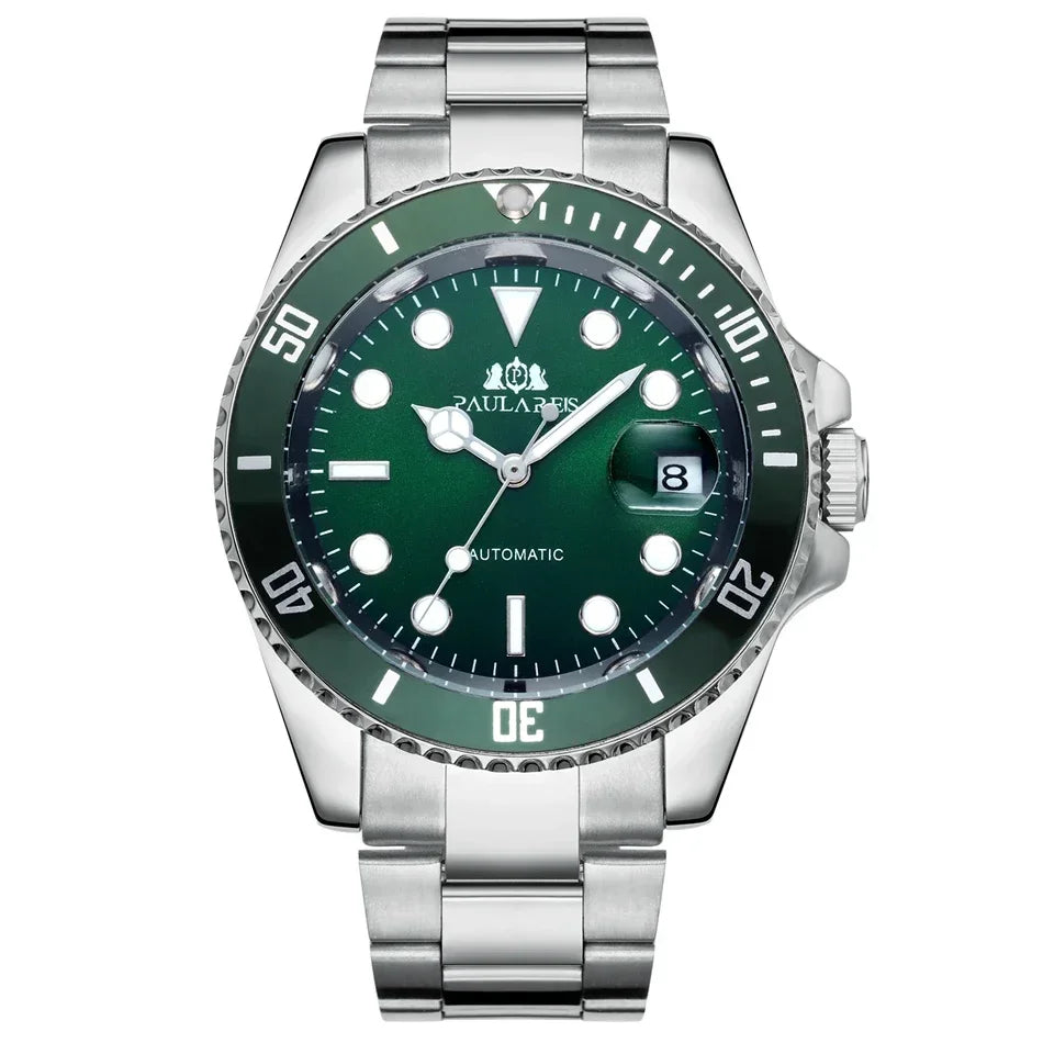 Automatic Mens Watch Mechanical Movement Stainless Steel Gold Silver Green Red Dial Date Strong Luminous Luxury Watches