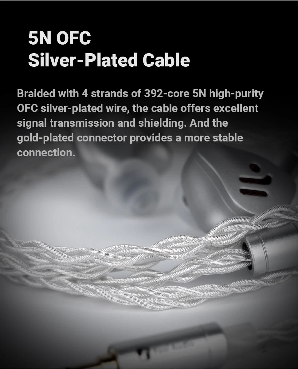 Fosi Audio IM4 HiFi Wired Earphones Open-Back Dynamic Driver IEM Headphones for Music Monitoring, Gaming & Professional Audio