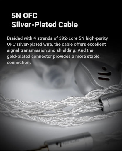 Fosi Audio IM4 HiFi Wired Earphones Open-Back Dynamic Driver IEM Headphones for Music Monitoring, Gaming & Professional Audio