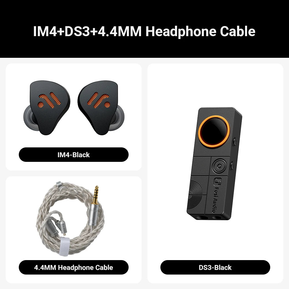 Fosi Audio IM4 HiFi Wired Earphones Open-Back Dynamic Driver IEM Headphones for Music Monitoring, Gaming & Professional Audio