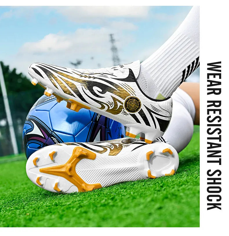 Scarpe da calcio originali da uomo, scarpe da allenamento, scarpe da calcio per bambini antiscivolo da esterno con tacchetti lunghi, scarpe da futsal da uomo, taglie 32-45