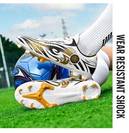 Scarpe da calcio originali da uomo, scarpe da allenamento, scarpe da calcio per bambini antiscivolo da esterno con tacchetti lunghi, scarpe da futsal da uomo, taglie 32-45