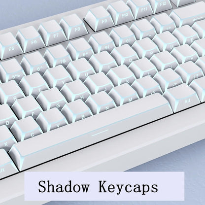 Shadow Keycap Side Print Edge Backlit PBT Shine Through White Black Macarons Cherry Profile 136 Key cap MX Gamer Keyboards AULA