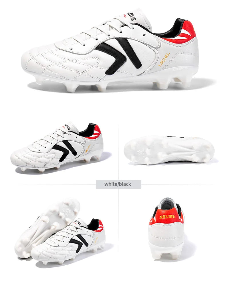 KELME FG jalkapallokengät, alkuperäiset naudan nahasta valmistetut miesten lenkkarit, ammattikäyttöön sopivat, luistamattomat urheilu- ja harjoitusjalkapallokengät ZX80011018