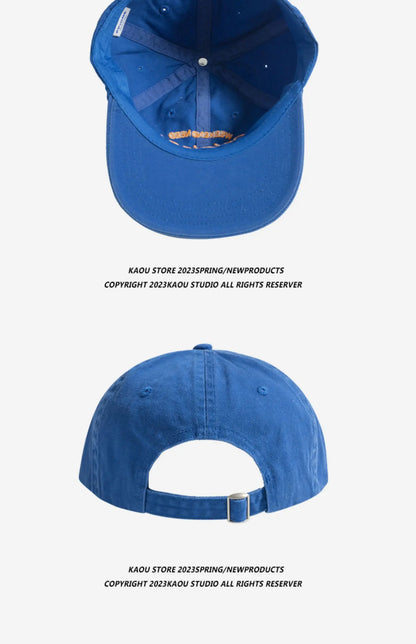 Baseballkappe für Frühling und Herbst, Soft-Top-Stickerei, für Damen und Herren, universell kombinierbar, Street-Tide-Marke, Schirmmütze mit breiter Krempe als Sonnenschutz