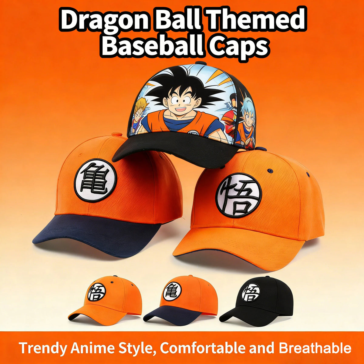 Dragon Ball Z – Verstellbare Baseballkappe – Anime – Goku – Eltern-Kind-Sommer-Sonnenhut – Hip-Hop-Dad-Cap – Herren – Jungen – Outdoor-Sportmützen – Geschenk