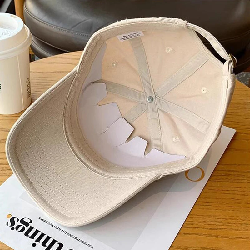 JK Korean Letters Embroidered Baseball Cap For Men Women Hip Hop Dad Trucker Visors Hat Casual Sports Running Cap Streetwear