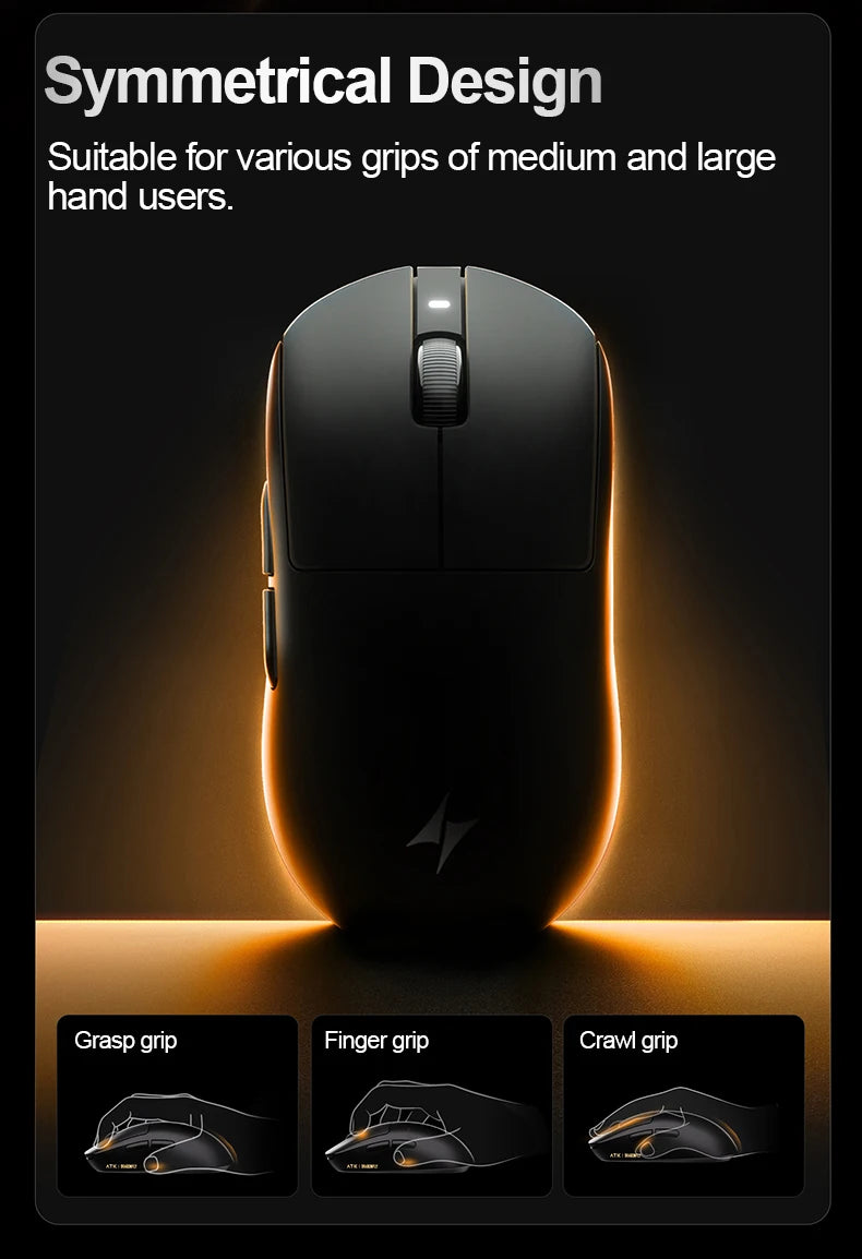 ATK Dragonfly A9 Ultra draadloze gamingmuis PAW3950 ultralicht tri-mode ergonomische e-sports gamermuis voor FPS A9 SE Plus