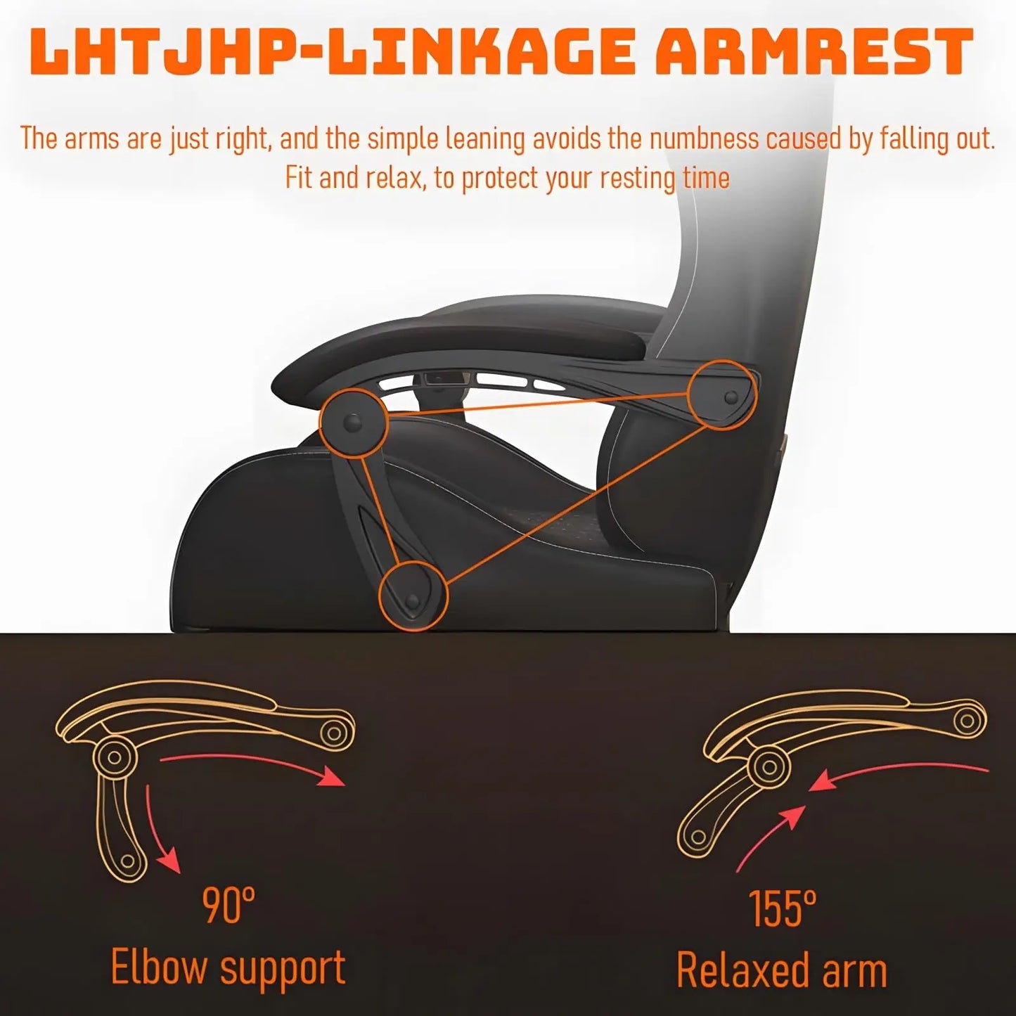 Hestora PU-leren grote en hoge gamingstoel, ergonomische computerstoel met hoge rugleuning, voetensteun en masserende lendensteun voor volwassenen