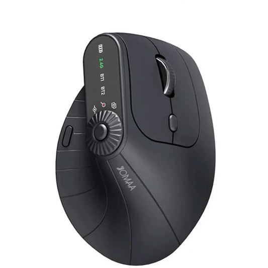 Ергономична 2.4GHz безжична BT RGB мишка с двоен режим за лаптоп, настолен компютър и офис, безшумна безжична вертикална гейминг мишка