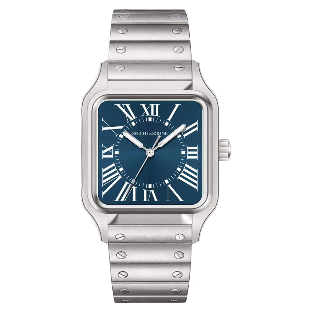 2025 New 34MM Specht & Söhne Quartz Watches Japan VH31 Movt Sapphire Blue Color Ultrathin Stainless Steel Relogio Masculino