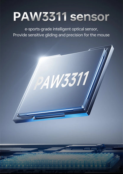 AJAZZ AJ199 trådlös gamingmus PAW3311 24000DPI lätt Bluetooth/trådbunden kolfibermus för PC, laptop och gamers