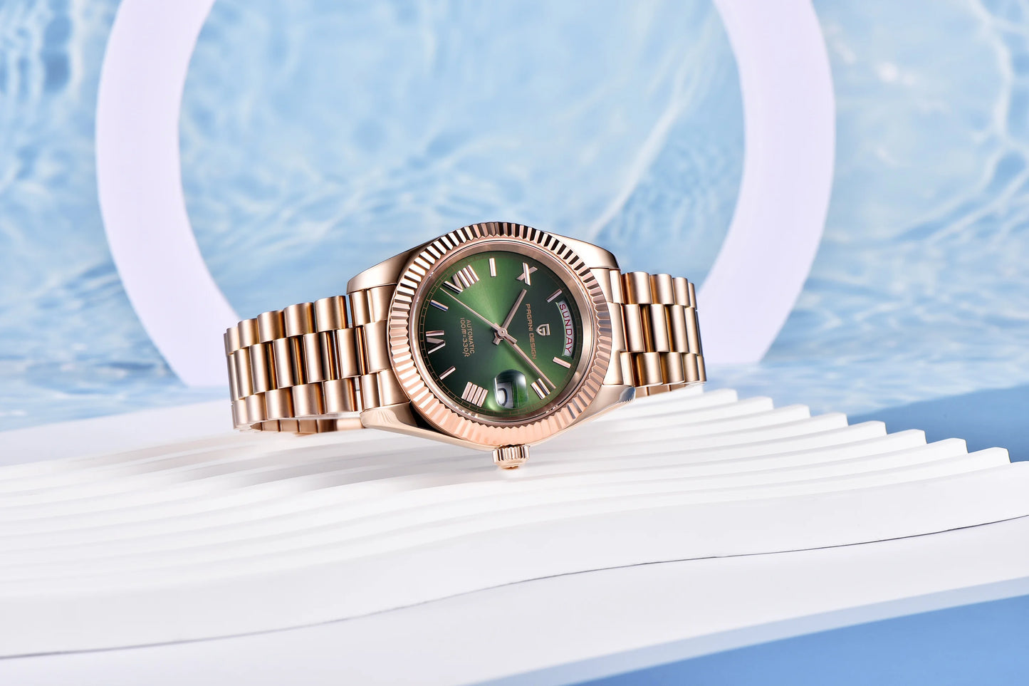 PAGANI DESIGN 2026 New Rose Gold Blue DD40 Luxury Automatic Watch Men Mechanical Wristwatch Mens Sapphire glass Waterproof Watch