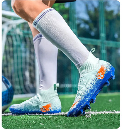 Muške i ženske nogometne kopačke visokog profila, neklizajuće nogometne tenisice, prozračne tenisice za futsal trening, gležnjače za nogomet na vanjskoj travi