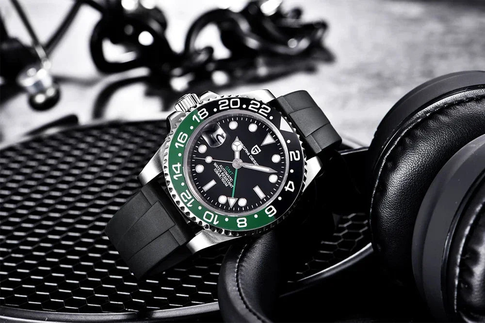 Montre automatique PAGANI DESIGN GMT 1662, montre-bracelet pour homme de 40 mm, étanche jusqu'à 100 m, montres-bracelets mécaniques pour homme Cloc