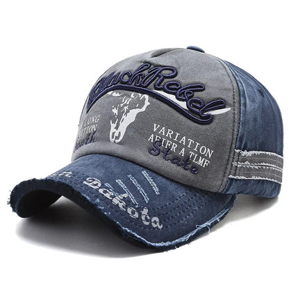 Casquette de baseball vintage « Letter Bull » délavée avec broderie, casquette de soleil rétro pour hommes et femmes, casquette à visière décontractée style hip-hop