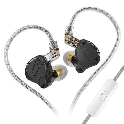 KZ ZS10 Pro X HiFi Hybrid Driver Earphones Wired In-Ear Monitor Headphones with Metal Shell, Bass Earbuds, Detachable Cable & Microphone