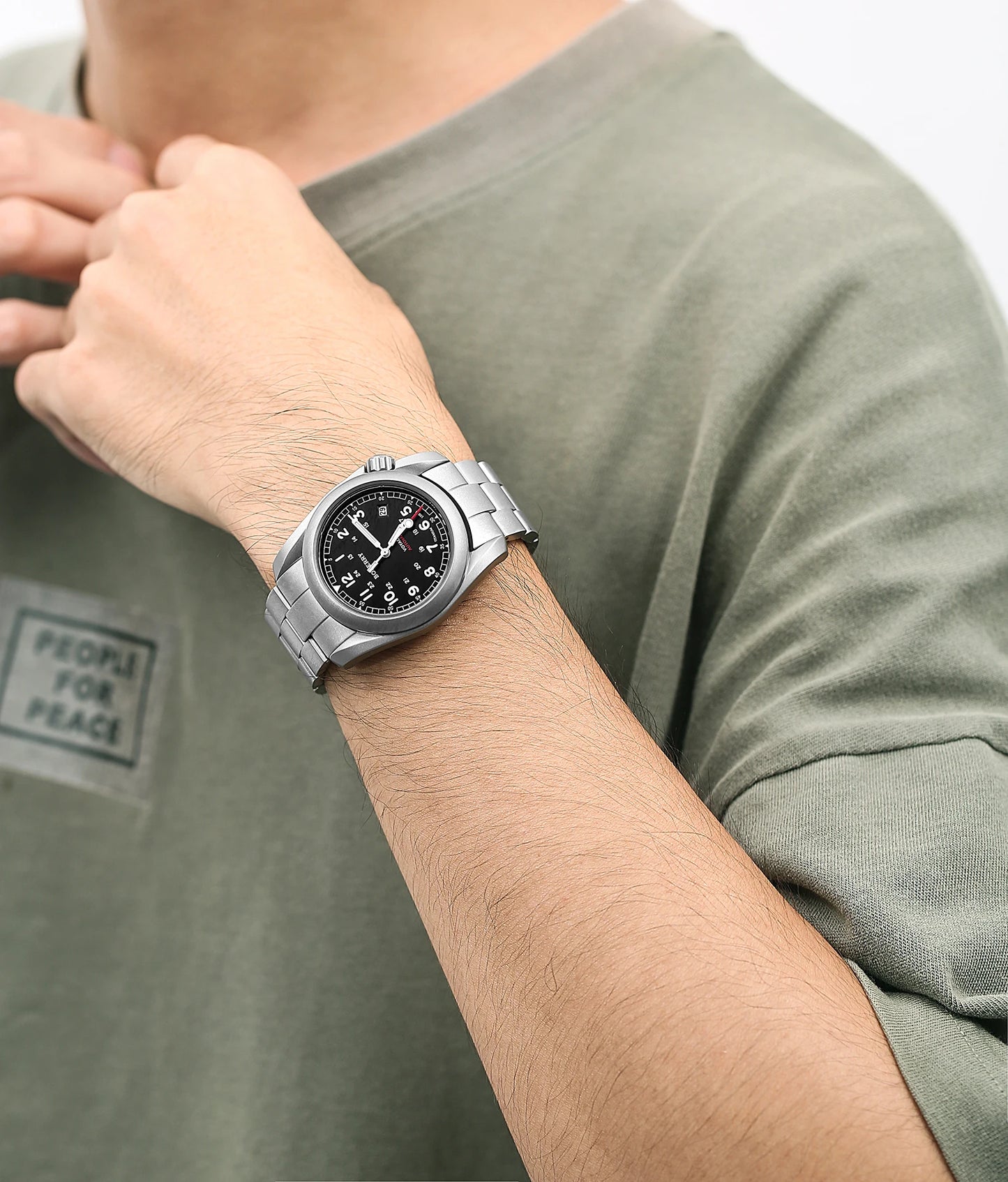 Relógio masculino Boderry Field Watches VOYAGER, caixa em bronze, mecânico automático, 100M impermeável, estilo militar, marca de topo