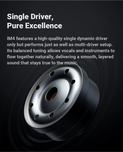 Fosi Audio IM4 HiFi Wired Earphones Open-Back Dynamic Driver IEM Headphones for Music Monitoring, Gaming & Professional Audio
