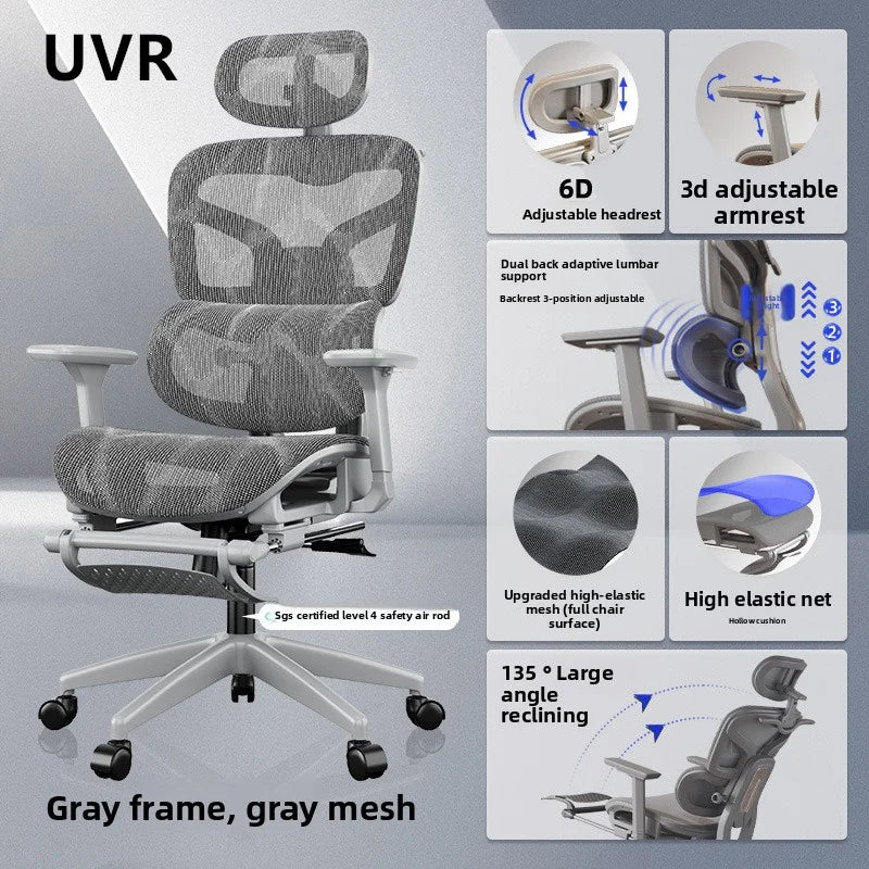 UVR Ergonomic Office Chair Adjustable Reclining Executive Chair with Armrests, Lumbar Support, Swivel Lift Gaming Chair for Home & Workspace