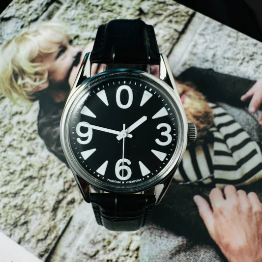 Men's Mechanical Watch for Shanghai 8120 Manual Movement 38mm Vintage 3D Acrylic Crystal