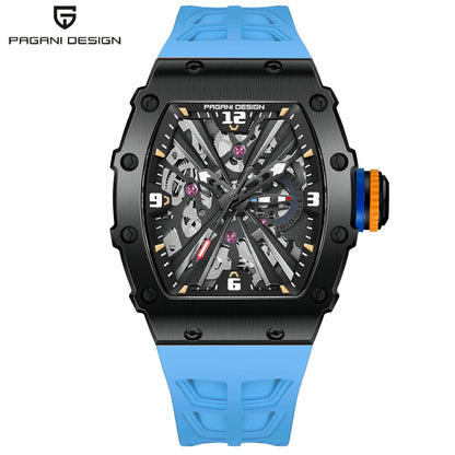 PAGANI DESIGN Newest Luxury Skeleton Watches VH65 Man Quartz Watch 42MM Rubber Strap Sapphire Glass Waterproof reloj hombre