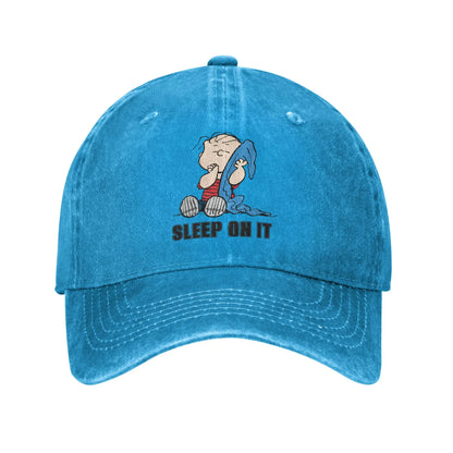 Sleeping Snoopy Baseball Caps Casual Distressed Washed  Snapback Cap Unisex Style Outdoor Summer Adjustable Caps Hat
