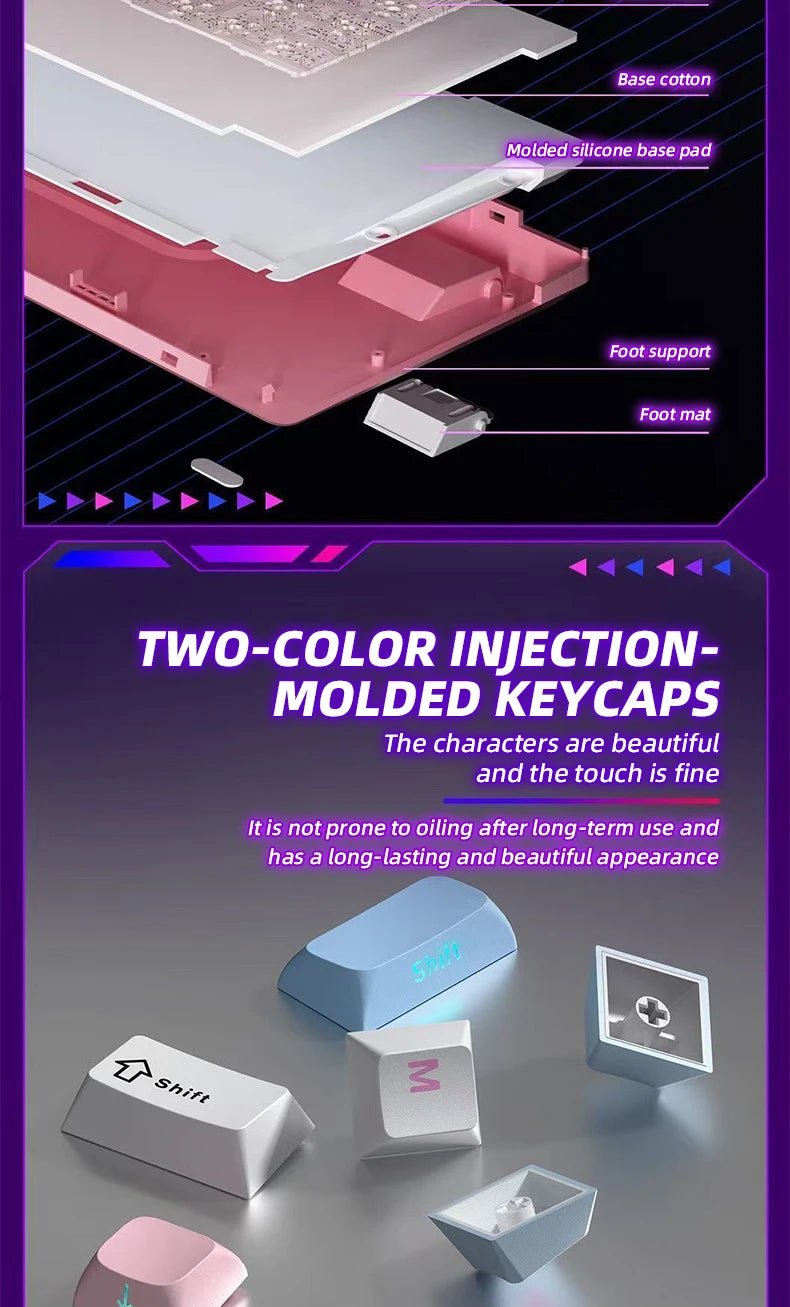 AULA S75 PRO Wireless Mechanical Keyboard with Screen Knob 75% Hot Swappable Gaming Keyboard with Pre-lubed Switches RGB Backlit