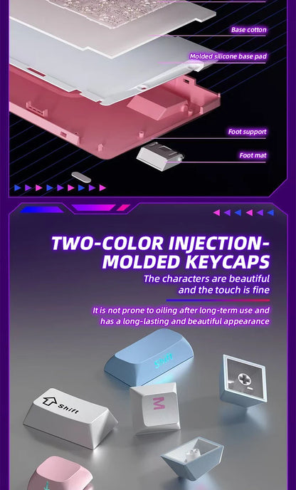 AULA S75 PRO Wireless Mechanical Keyboard with Screen Knob 75% Hot Swappable Gaming Keyboard with Pre-lubed Switches RGB Backlit