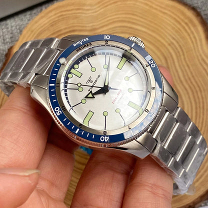 Pilot Watch 200M Water Resistant Mechanical Wristwatch NH35A PT5000 Miyota 8215 Domed Sapphire Glass 120 clicks Bezel Steel Band