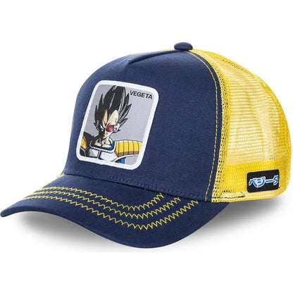 Dragon Ball Son Goku-Kappe, Sommer-Reisekappe mit Schirm, Herren-Kappe mit Stickerei, im Hip-Hop-Stil, Sonnenvisier, verstellbare Trucker-Kappe aus Netzstoff