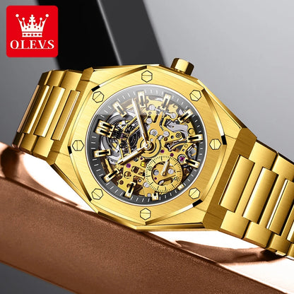 OLEVS 6669 Fully hollow men's watch luxury automatic mechanical watch men's 30M waterproof Man Wristwatches