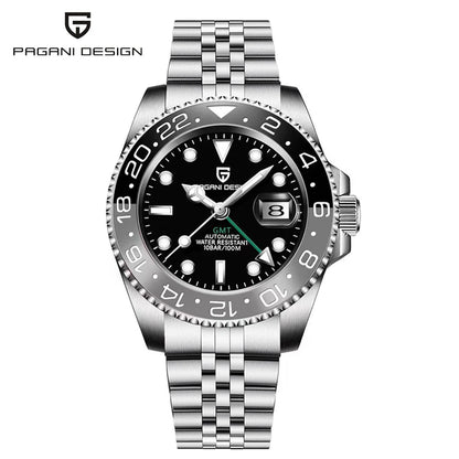 Montre automatique PAGANI DESIGN GMT 1662, montre-bracelet pour homme de 40 mm, étanche jusqu'à 100 m, montres-bracelets mécaniques pour homme Cloc