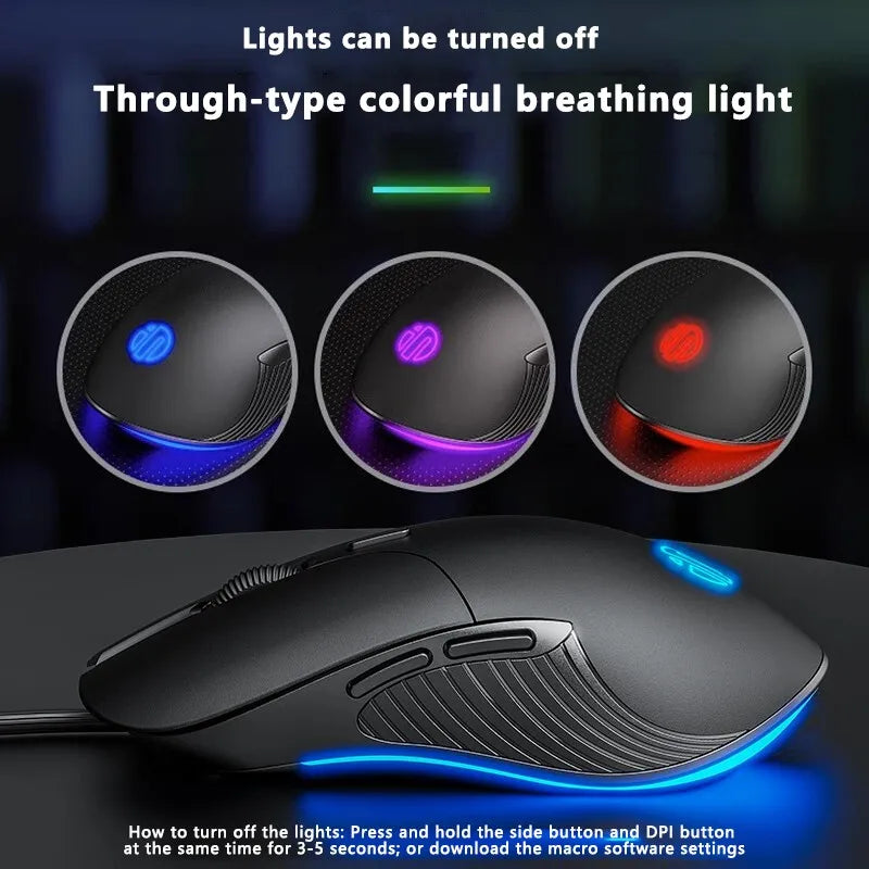 INPHIC B1 USB Wired Mouse, Silent Office Gaming Mouse for PC and Laptops