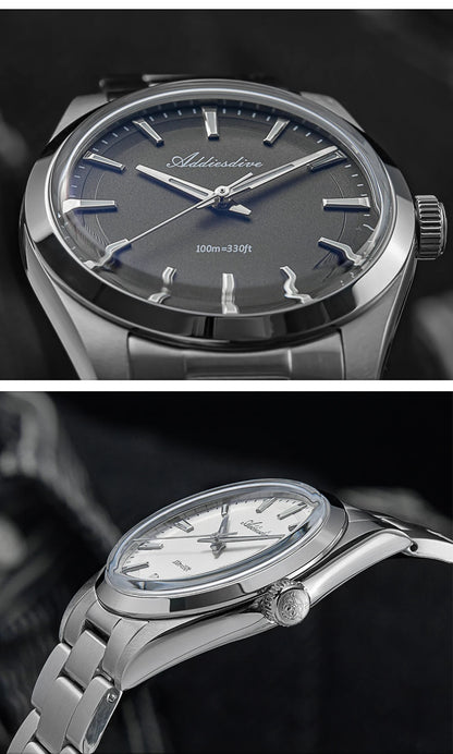 ADDIESDIVE 2024 New AD2066 Men's Watches Bubble Mirror Pot Cover Glass Stainless Steel Waterproof  Quartz Watch Man reloj hombre