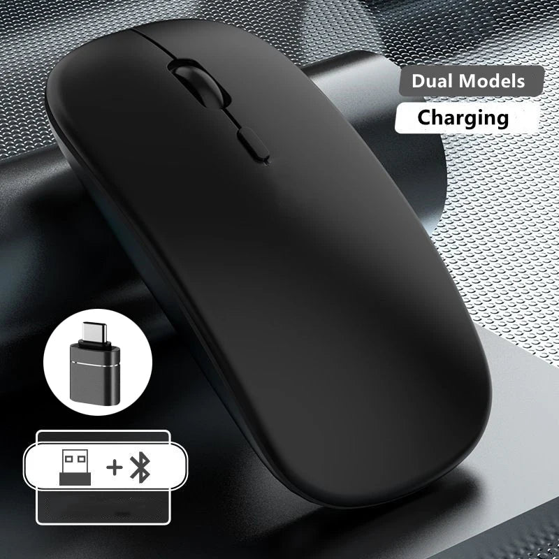 Wireless Mouse Rechargeable Dual Modes Bluetooth-compatible 2.4G USB Computer Mice For Laptop iPad Tablet Notebook Gaming Mouse