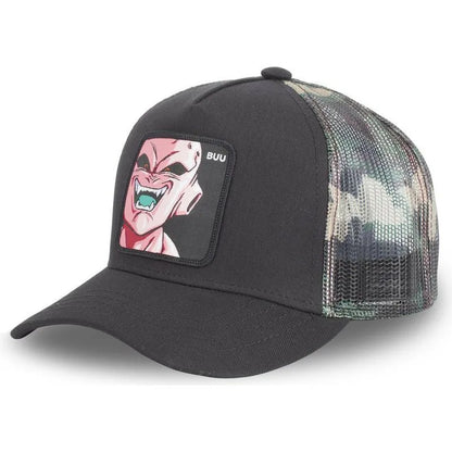 Dragon Ball Son Goku-Kappe, Sommer-Reisekappe mit Schirm, Herren-Kappe mit Stickerei, im Hip-Hop-Stil, Sonnenvisier, verstellbare Trucker-Kappe aus Netzstoff