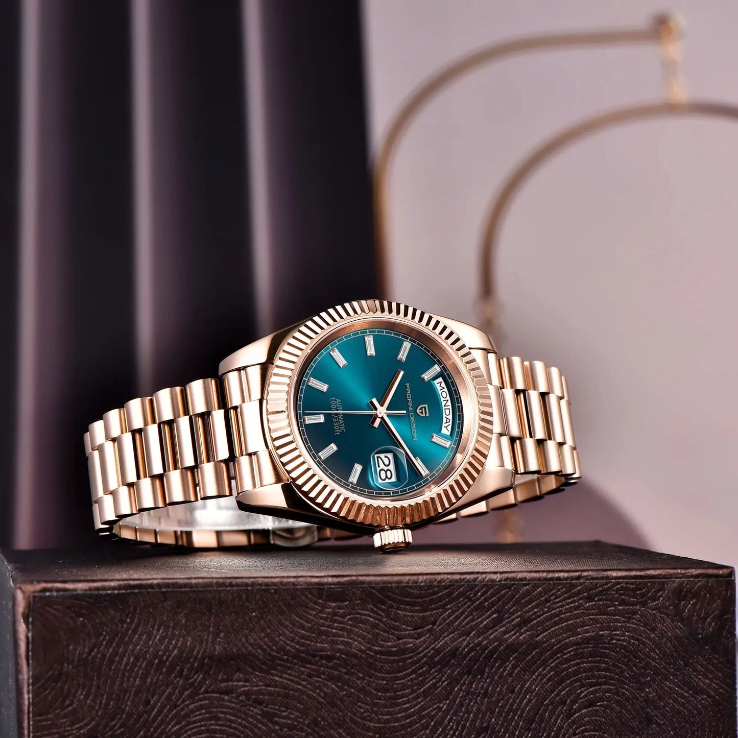 PAGANI DESIGN 2026 New Rose Gold Blue DD40 Luxury Automatic Watch Men Mechanical Wristwatch Mens Sapphire glass Waterproof Watch