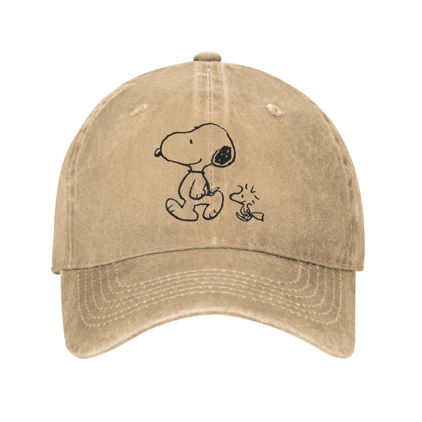 Sleeping Snoopy Baseball Caps Casual Distressed Washed  Snapback Cap Unisex Style Outdoor Summer Adjustable Caps Hat