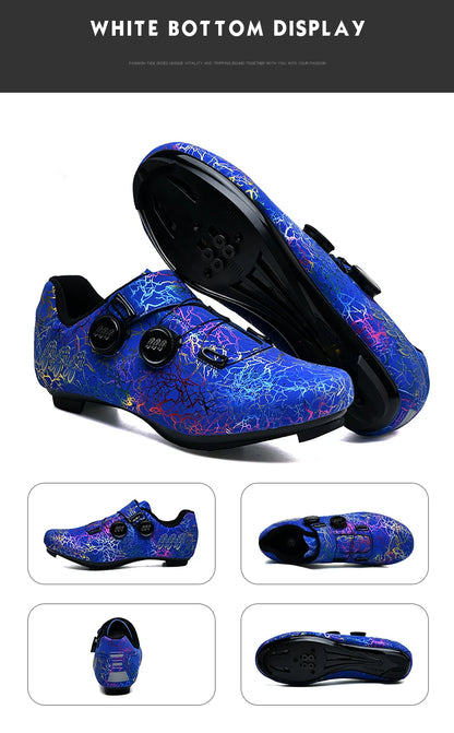 Scarpe da ciclismo professionali per bici da strada da uomo da gara con chiusura automatica, scarpe da ciclismo da donna con tacchetti SPD