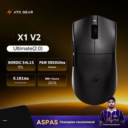 ATK X1 V2 Ultimate 2.0 -hiiri, langaton, Paw3950, ultrakevyt 54g, 750ips, 0.163ms matala viive, 650ips, uusi pelitarvike lahjaksi